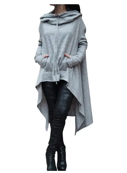 Orange Long Hooded Sweater for Women Winter - Image 5
