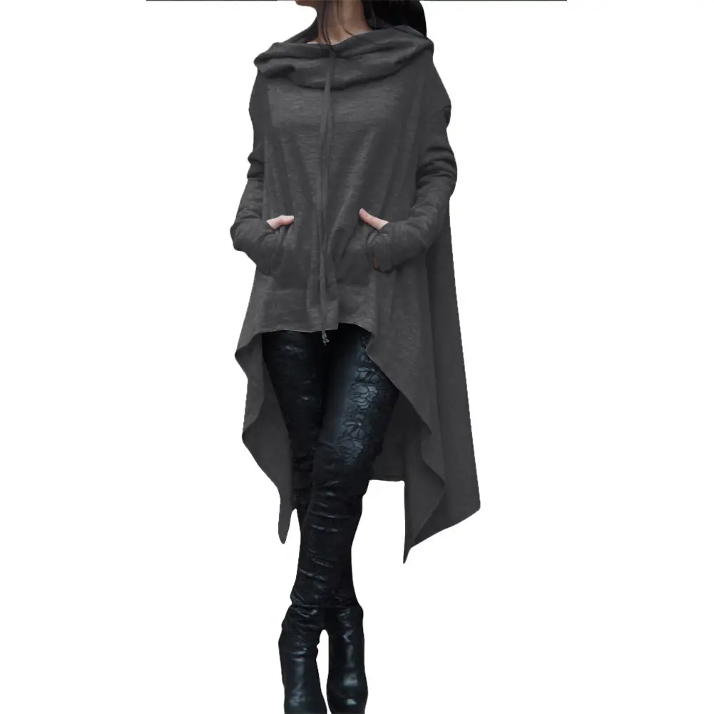 Orange Long Hooded Sweater for Women Winter - Image 6