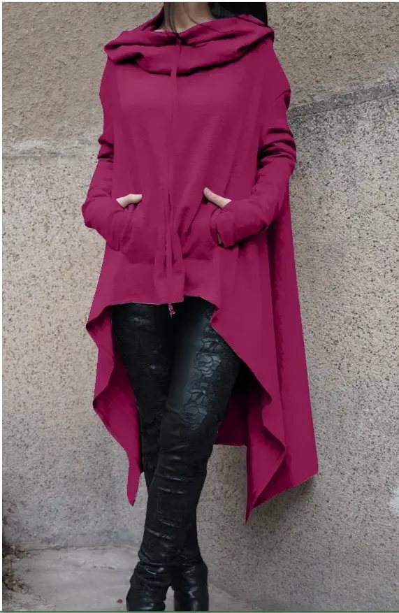 Orange Long Hooded Sweater for Women Winter - Image 7