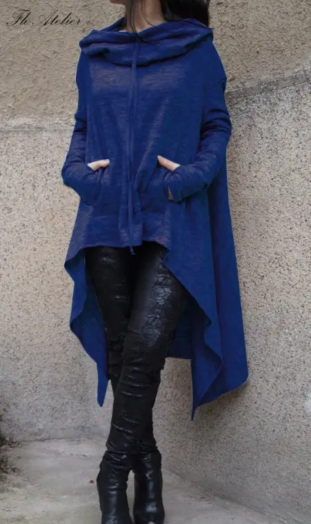 Orange Long Hooded Sweater for Women Winter - Image 8