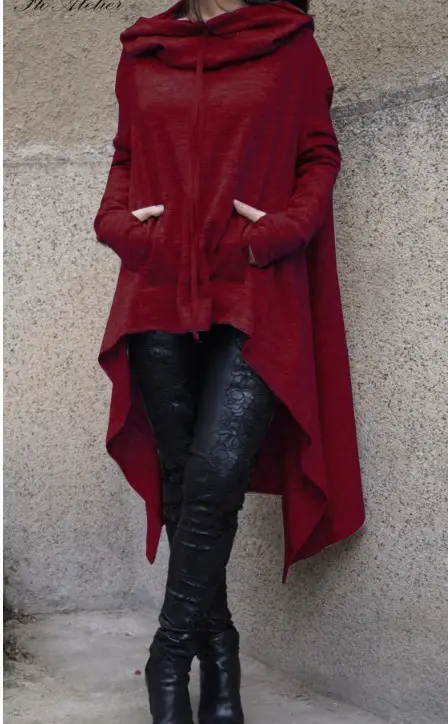 Orange Long Hooded Sweater for Women Winter - Image 9