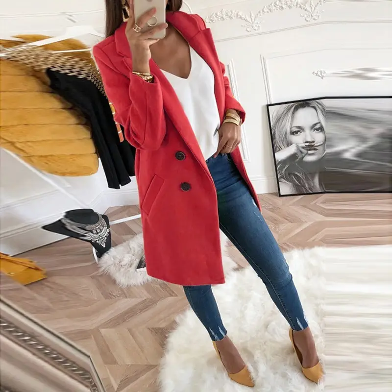 New Woolen Long Coat for Women Autumn Winter - Image 2
