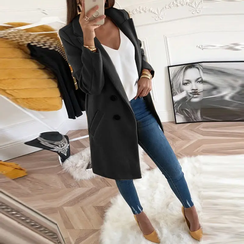 New Woolen Long Coat for Women Autumn Winter - Image 4