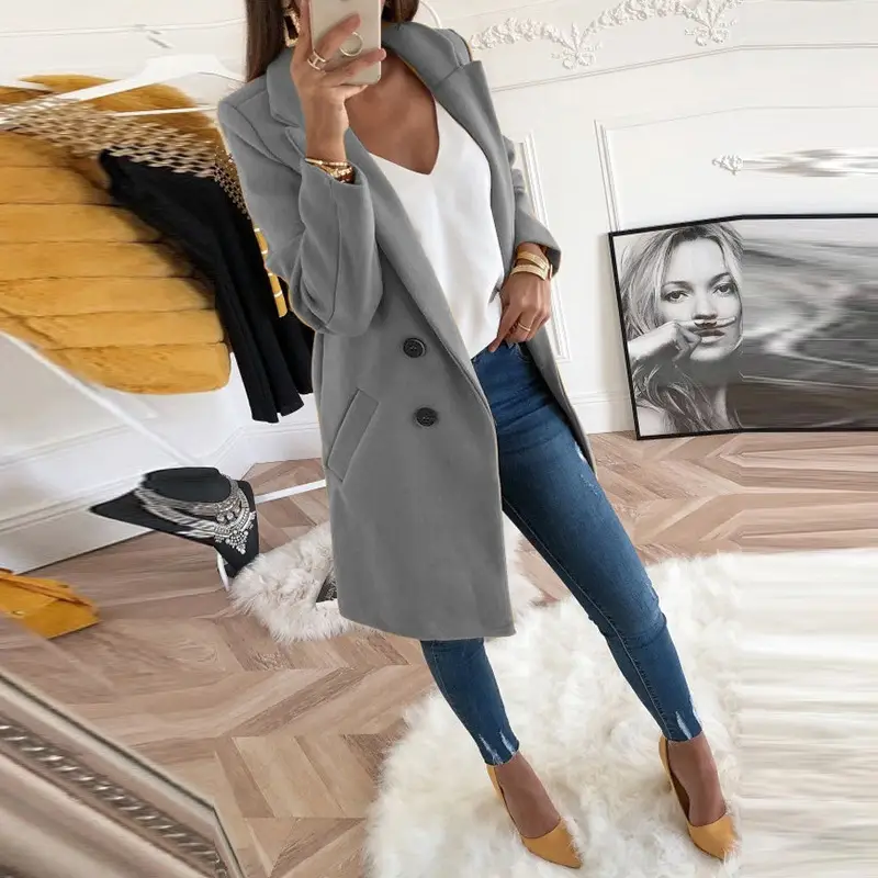 New Woolen Long Coat for Women Autumn Winter - Image 3