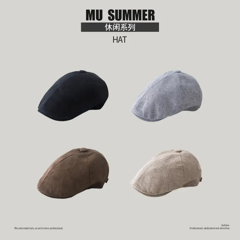 Women Linen Sunscreen Cap Gray Artistic Youth Forward