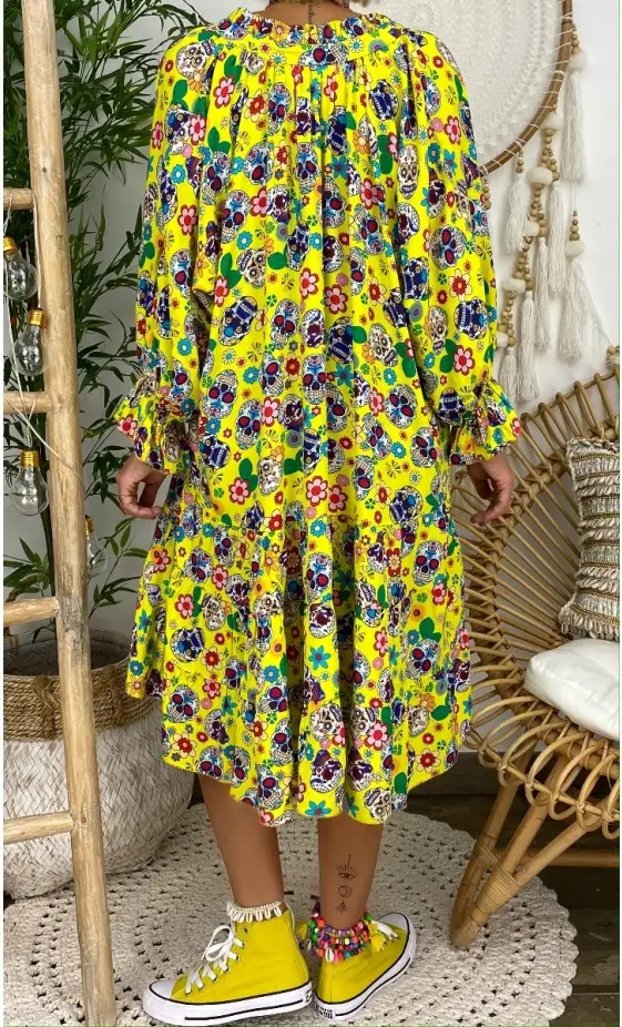 Pink Ruffled V-Neck Plus Size Dress Multi-Color - Image 19