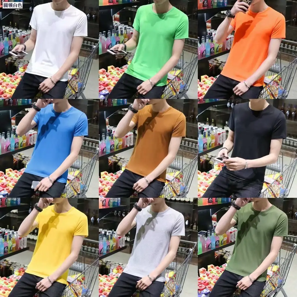 Men Red Solid T-Shirt Large 24 - Image 26