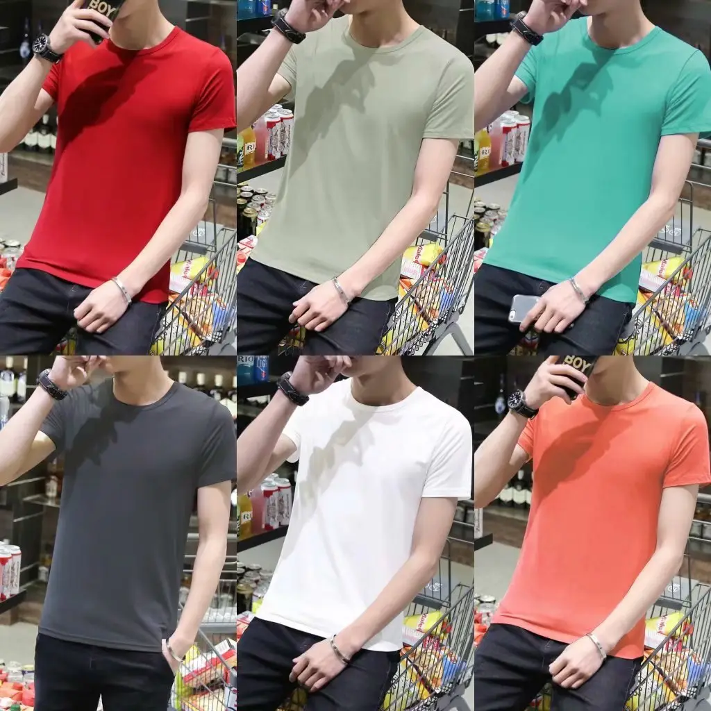 Men Red Solid T-Shirt Large 24 - Image 27