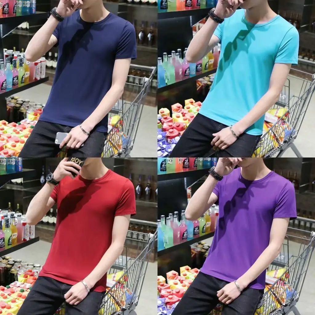 Men Red Solid T-Shirt Large 24 - Image 28