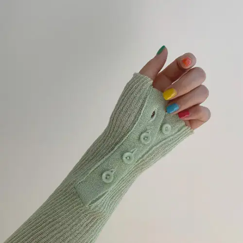 Mint Green Knit Button Cardigan for Women - Image 8
