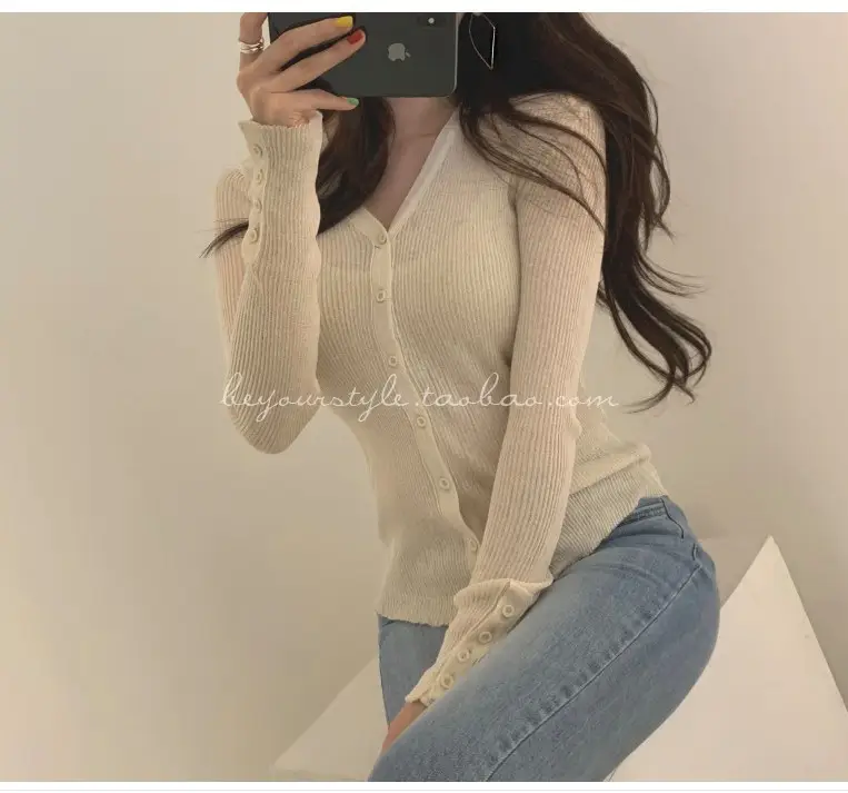 Mint Green Knit Button Cardigan for Women — feature 20
