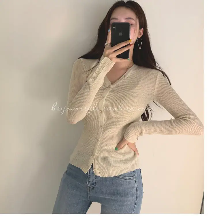 Mint Green Knit Button Cardigan for Women — feature 22