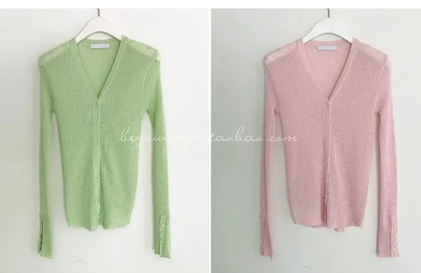 Mint Green Knit Button Cardigan for Women — feature 24