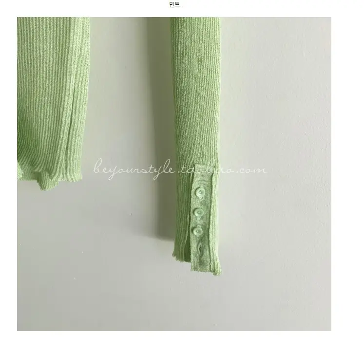 Mint Green Knit Button Cardigan for Women — feature 27