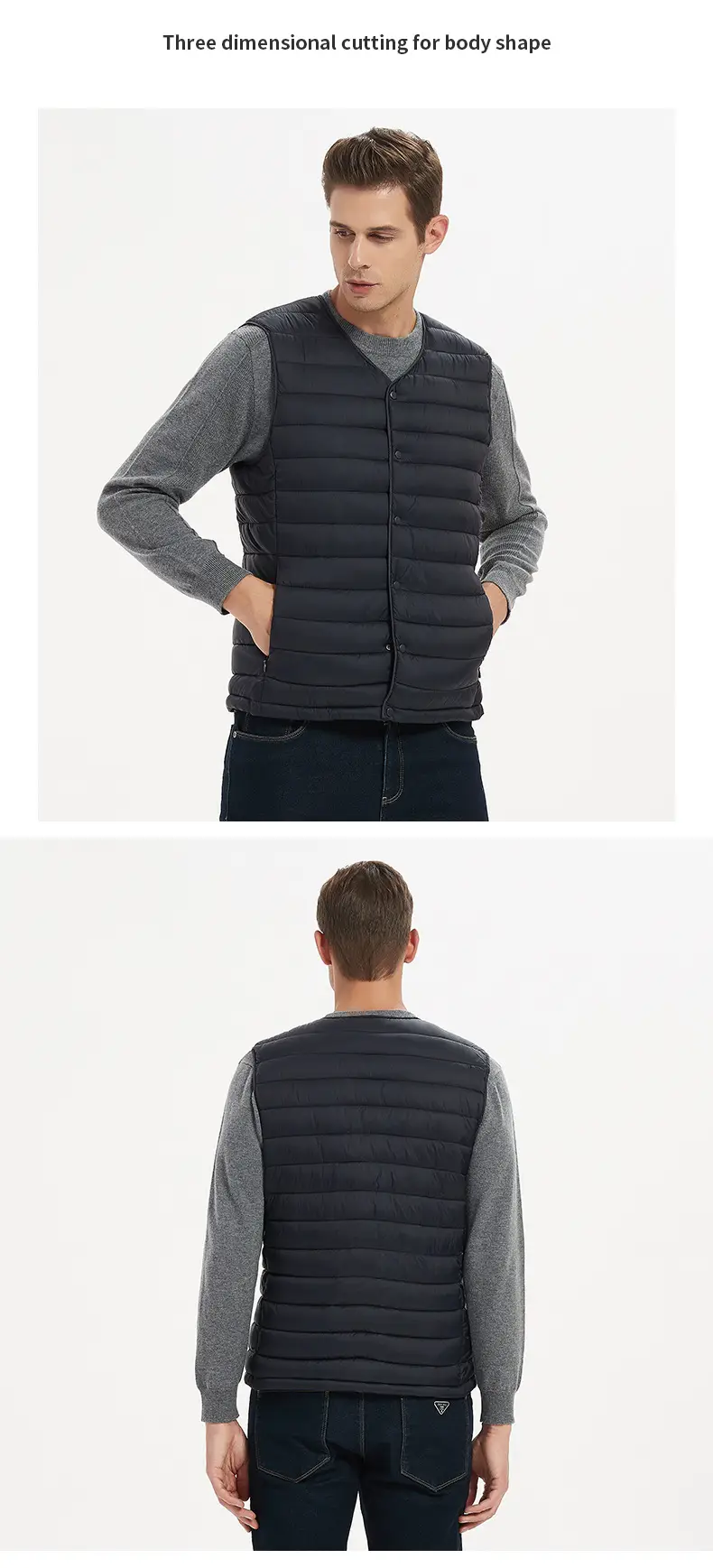 Men Sleeveless Down Cotton Vest Navy Blue Winter Innerwear — feature 26