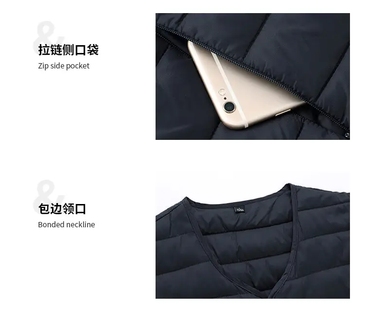 Men Sleeveless Down Cotton Vest Navy Blue Winter Innerwear — feature 28