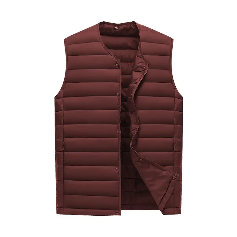 Men Sleeveless Down Cotton Vest Navy Blue Winter Innerwear - Image 2