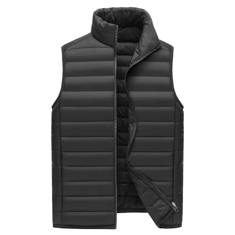 Men Sleeveless Down Cotton Vest Navy Blue Winter Innerwear - Image 4