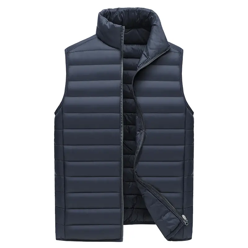 Men Sleeveless Down Cotton Vest Navy Blue Winter Innerwear - Image 5