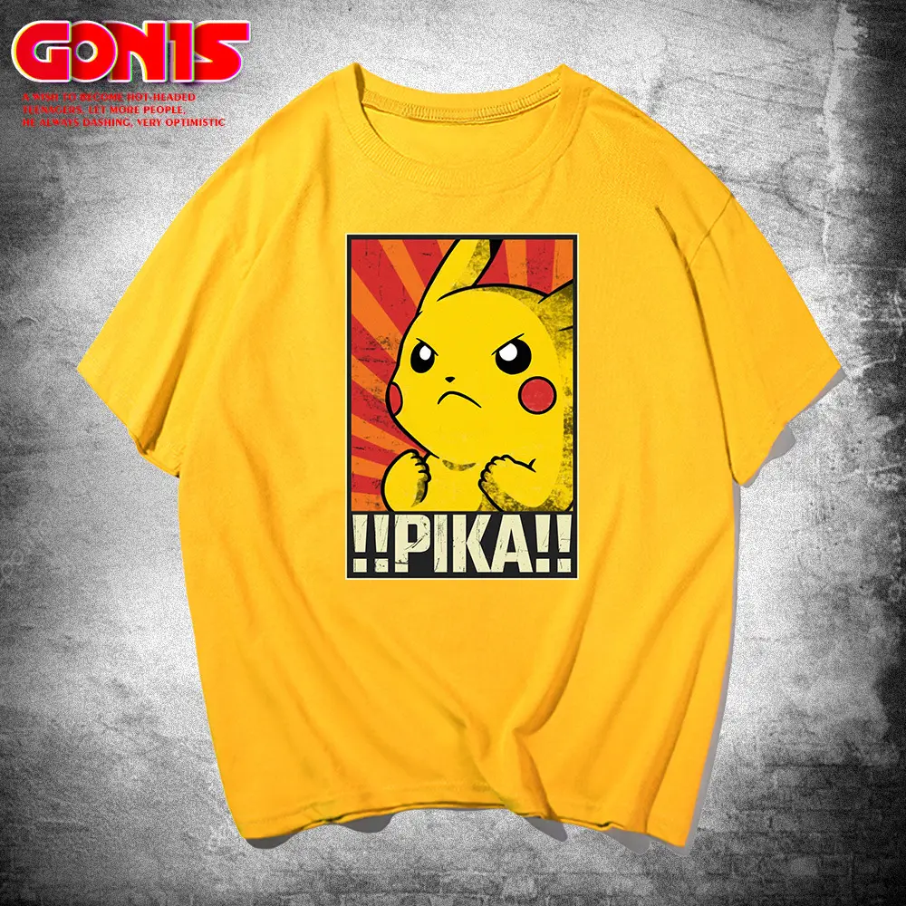 Men Women Pikachu T-Shirt Blue Anime Design
