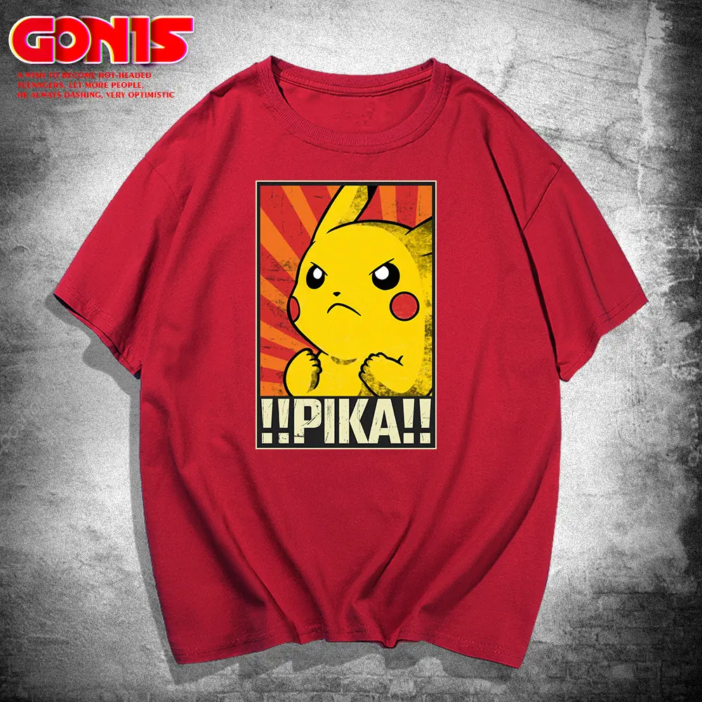 Men Women Pikachu T-Shirt Blue Anime Design