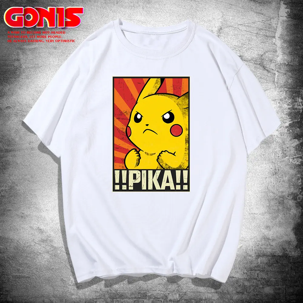 Men Women Pikachu T-Shirt Blue Anime Design