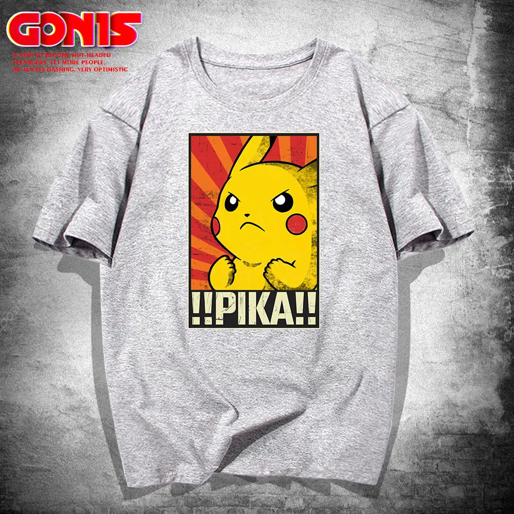 Men Women Pikachu T-Shirt Blue Anime Design