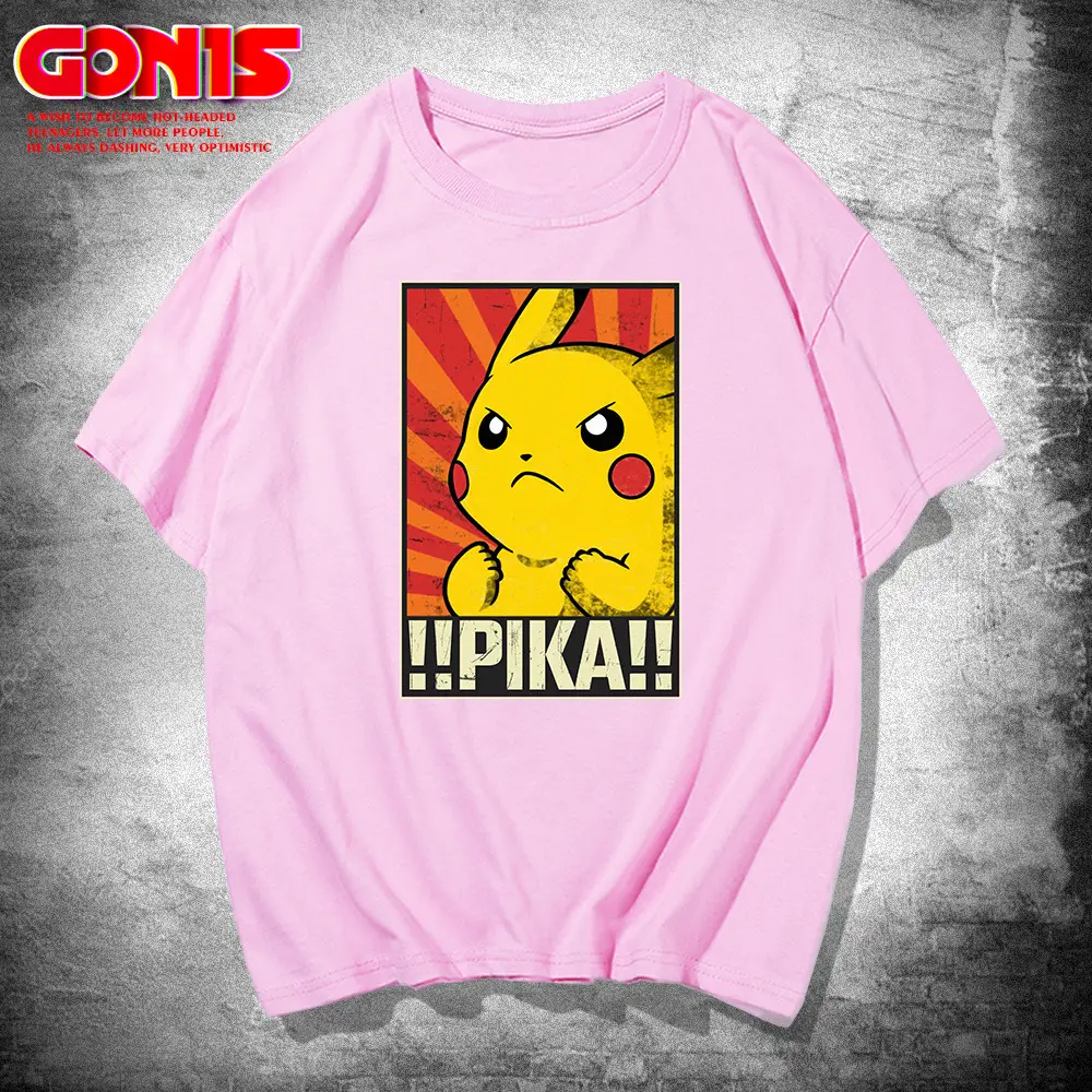 Men Women Pikachu T-Shirt Blue Anime Design