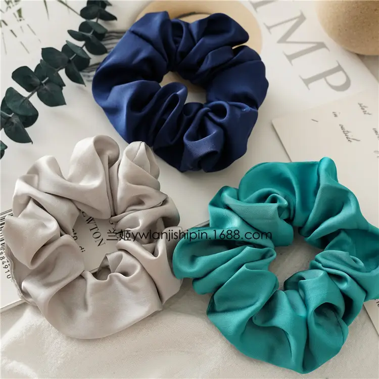 Pink Silk Hair Scrunchies for Women - Image 8