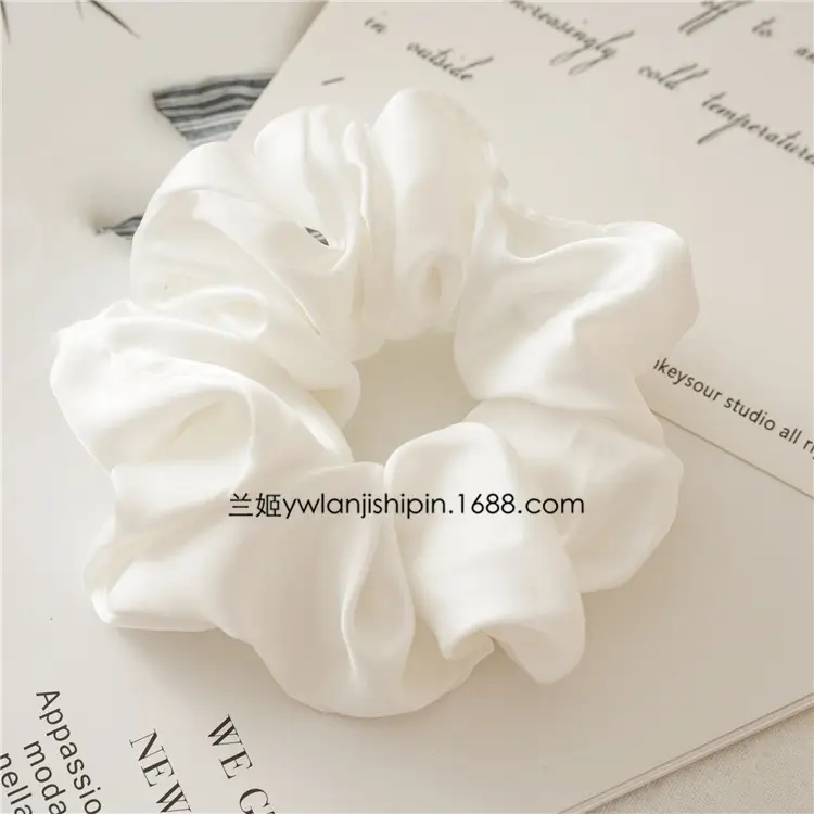 Pink Silk Hair Scrunchies for Women - Image 2