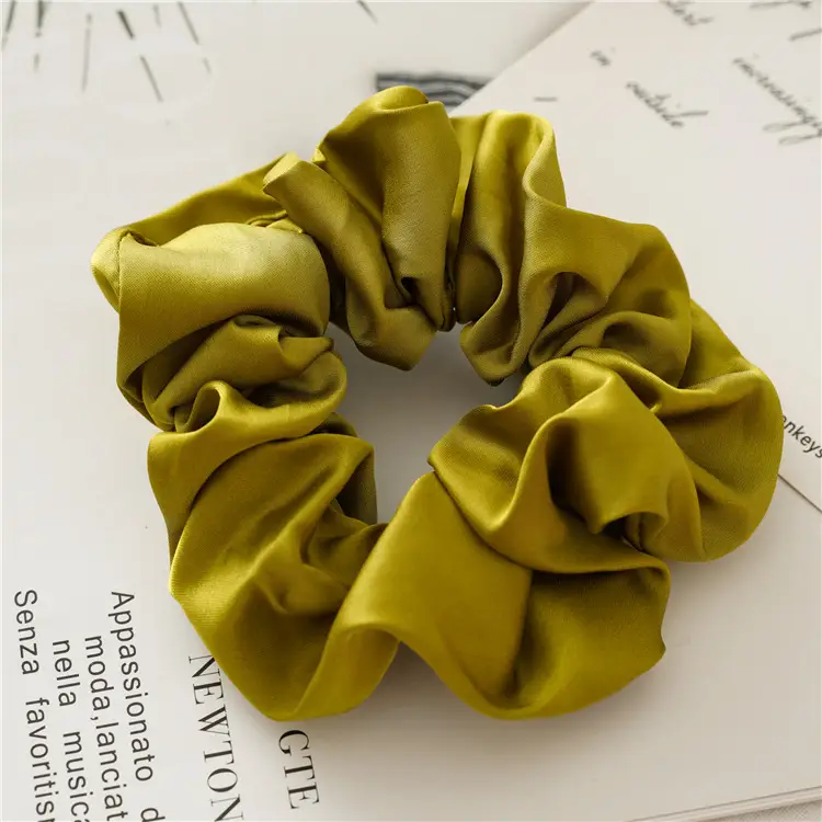 Pink Silk Hair Scrunchies for Women - Image 4