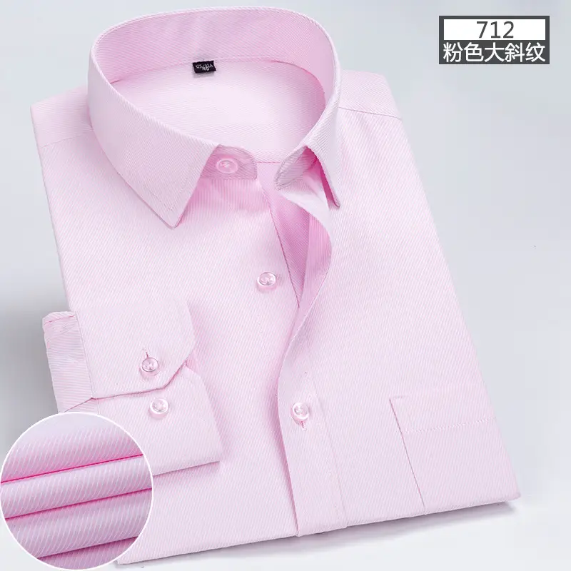 Men Pink Striped Long Sleeve Shirt with Embroidered Logo - Image 10