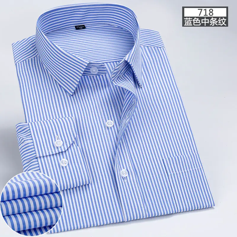 Men Pink Striped Long Sleeve Shirt with Embroidered Logo - Image 12