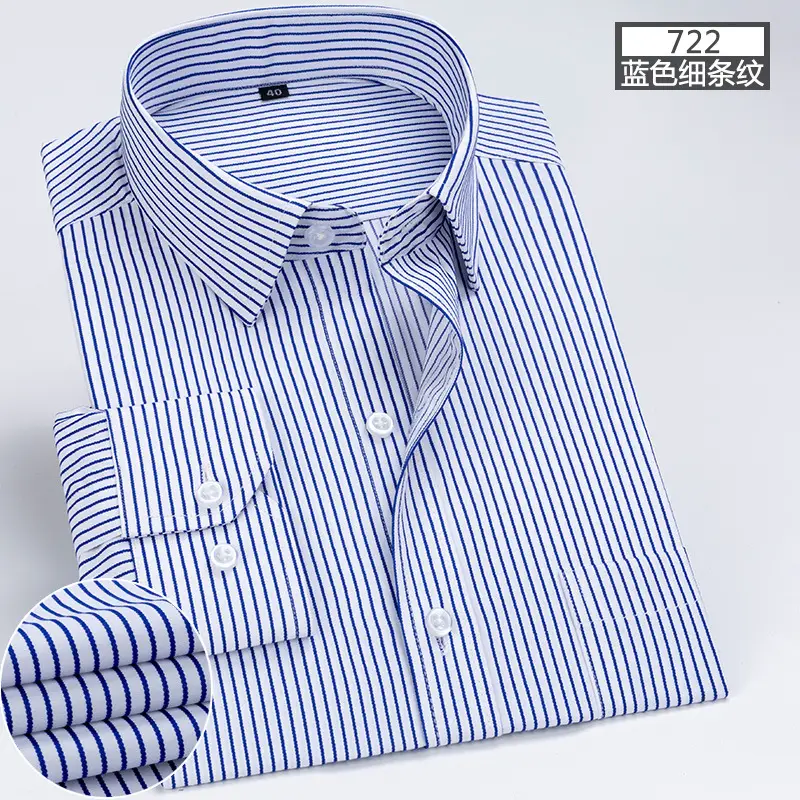 Men Pink Striped Long Sleeve Shirt with Embroidered Logo - Image 16