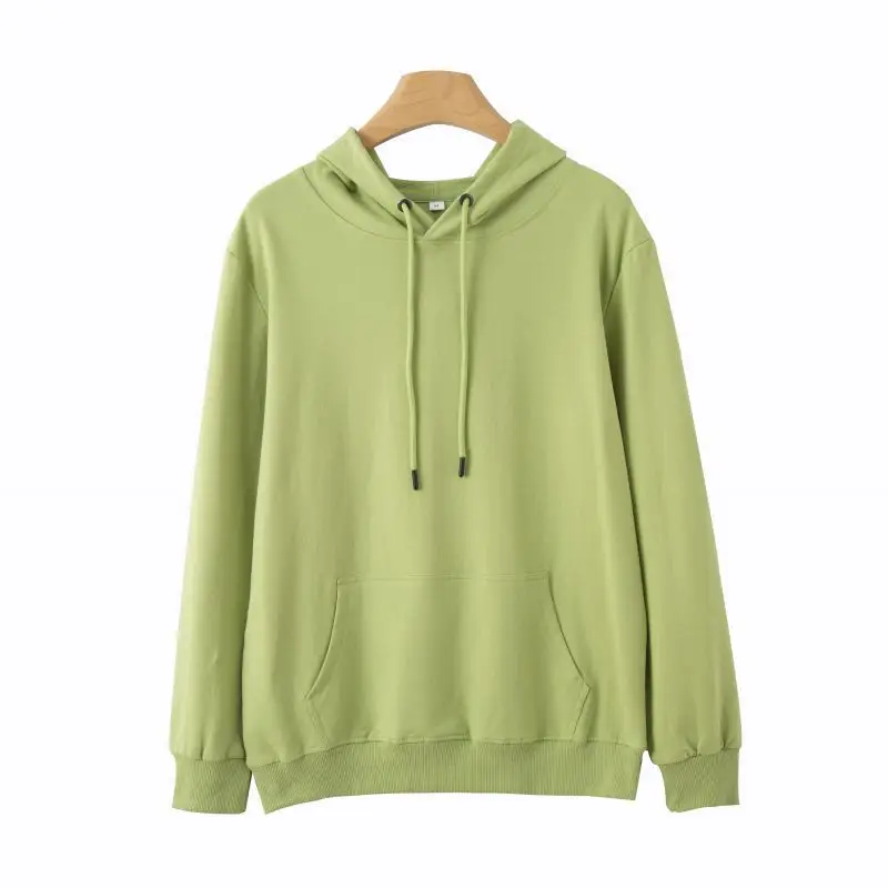 Women Long Sleeve Hooded Sweatshirt Beige Cotton Winter Warm - Image 10