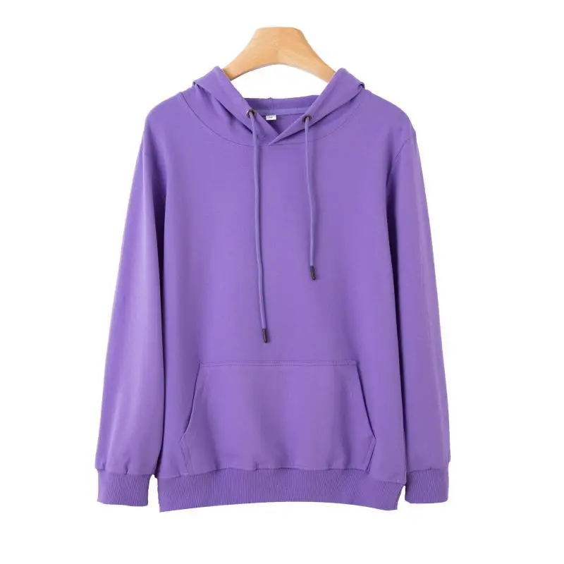 Women Long Sleeve Hooded Sweatshirt Beige Cotton Winter Warm - Image 8