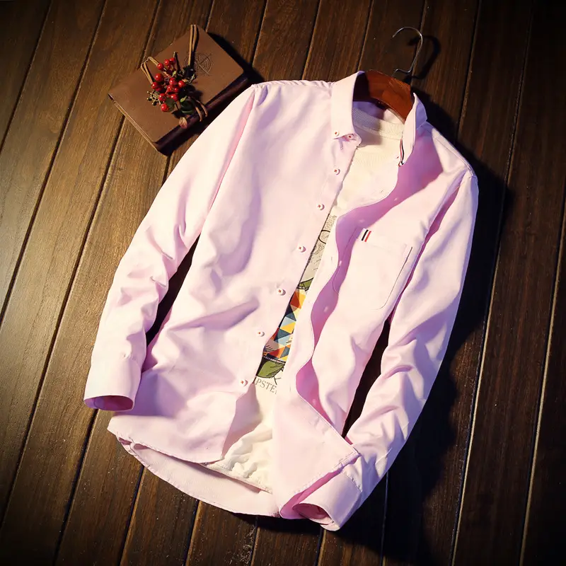 Men's White Slim Fit Long Sleeve Shirt with Button Front - Image 2