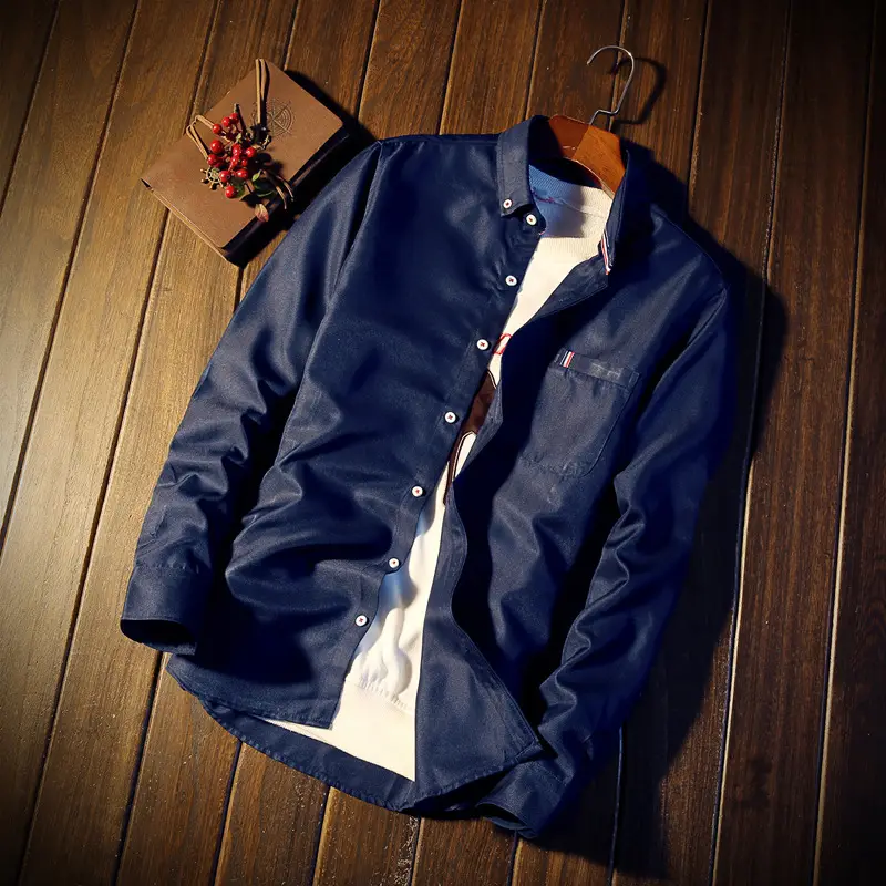 Men's White Slim Fit Long Sleeve Shirt with Button Front - Image 4