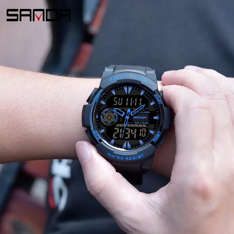 Men's Black LED Digital Watch with Water Resistance - Image 9
