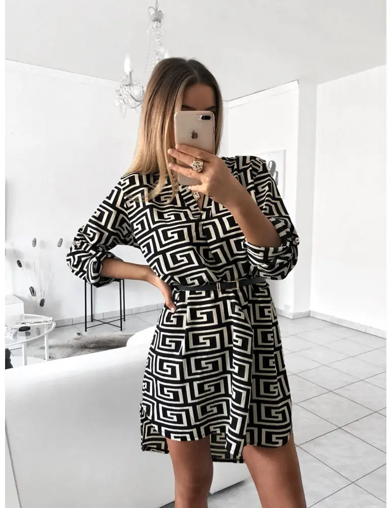 Women Leopard Print Long Sleeve Shirt No Belt