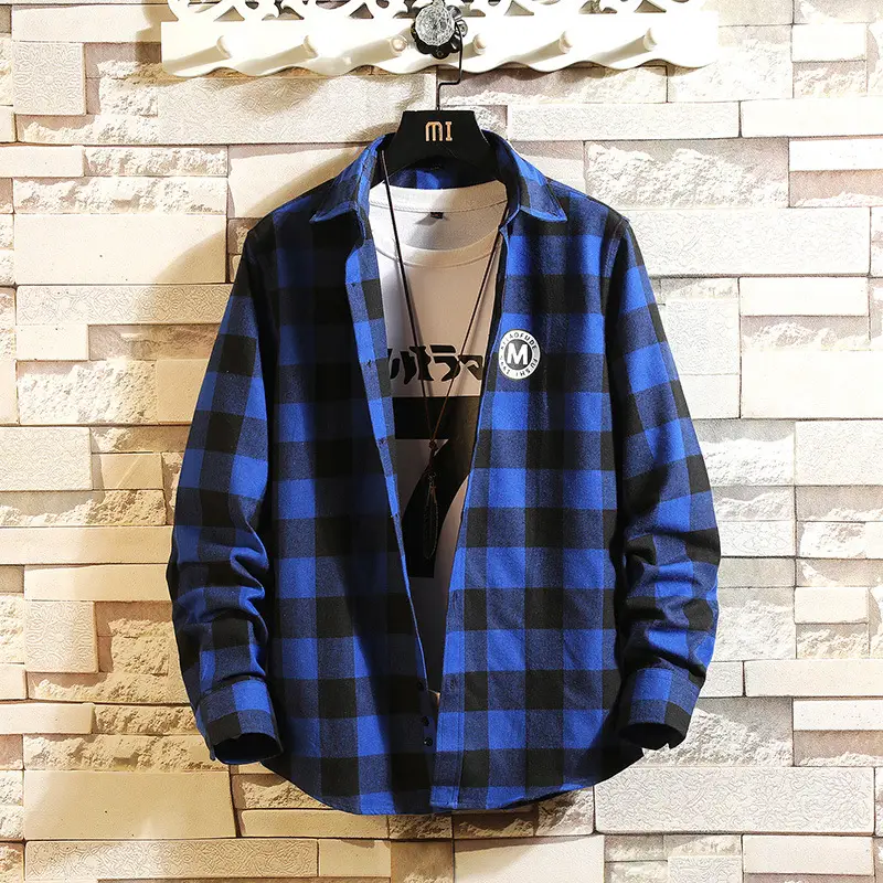 Men's Black White Plaid Jacket Short Sleeve Casual Wear - Image 6