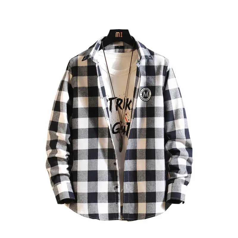 Men's Black White Plaid Jacket Short Sleeve Casual Wear - Image 8