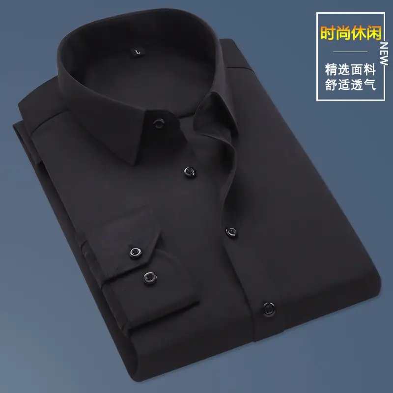 Men's Pink Long Sleeve Shirt Solid Color 2021 - Image 9
