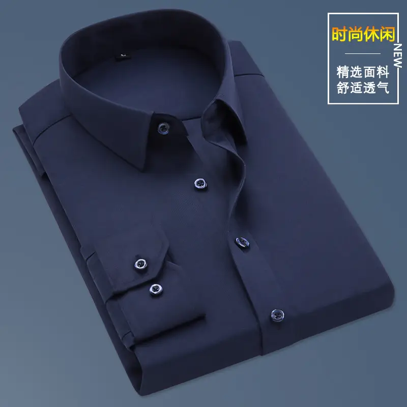 Men's Pink Long Sleeve Shirt Solid Color 2021 - Image 4
