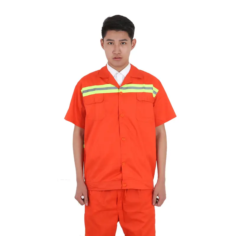 Orange Labor Safety Shirt Set with Pants - Image 3