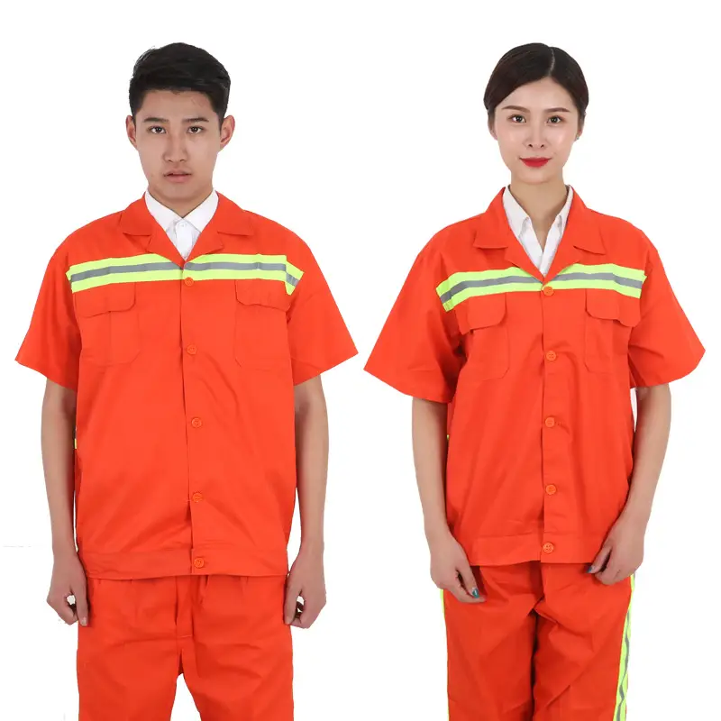 Orange Labor Safety Shirt Set with Pants - Image 5