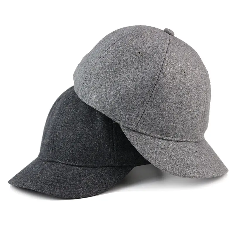 Men's Black Wool Cap Winter Warm Casual - Image 6