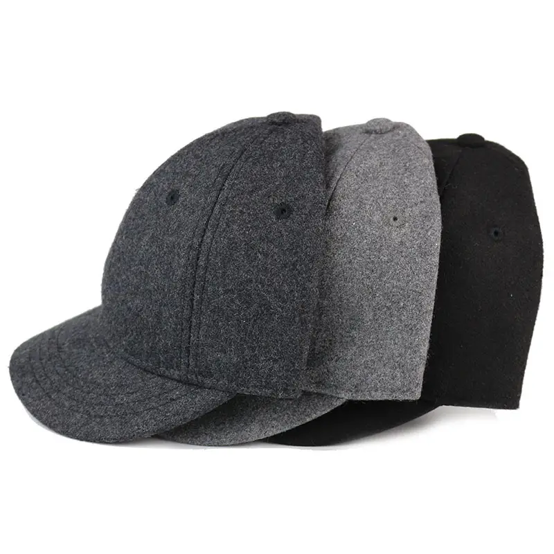 Men's Black Wool Cap Winter Warm Casual - Image 8