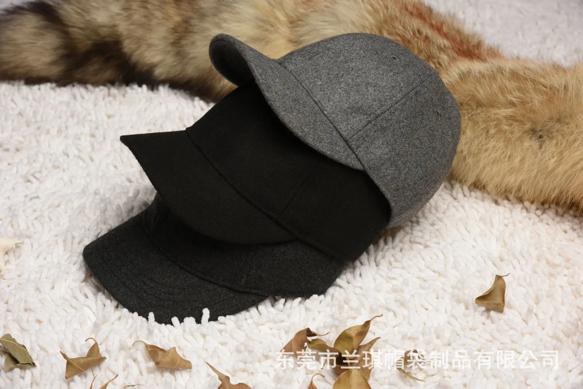 Men's Black Wool Cap Winter Warm Casual — feature 20