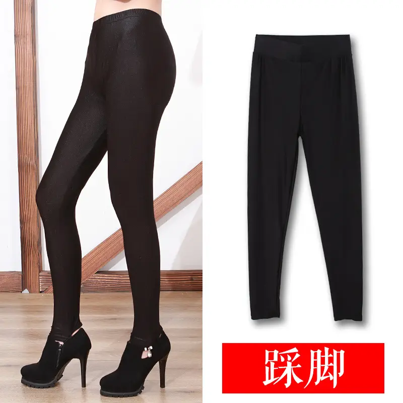 Black Ultra-Thin Cropped Leggings Women Plus Size - Image 4